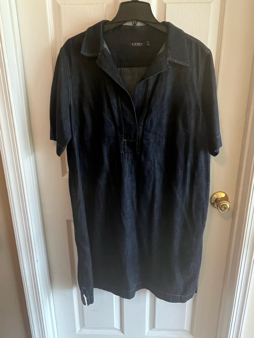 GUC Women’s Dark Wash Ralph Lauren Denim Short-Sleeve Shirt Dress size 2X